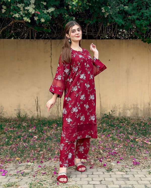 BLOSSOM PRINTED LONG LENGHT 2pcs